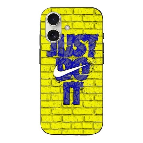 Coque - Just Do It - Iphone 16 Plus - Blå färg - Gul färg - Mjuk Blå, Gul