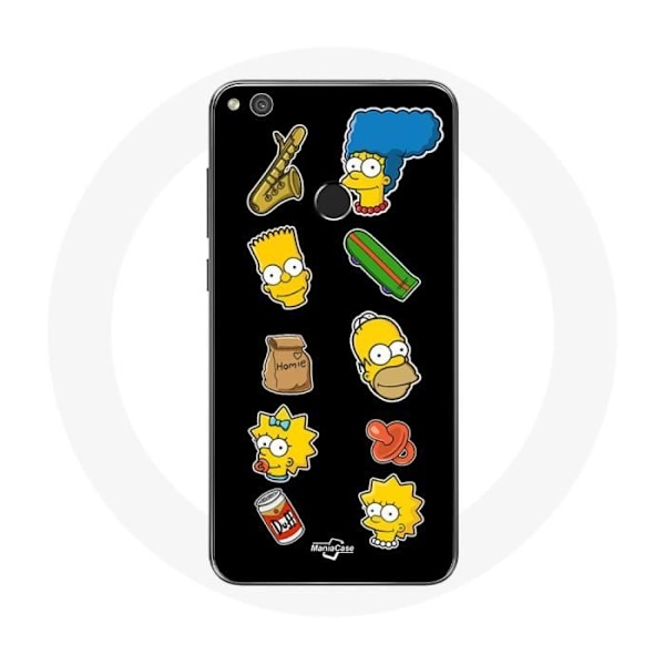 Huawei P8 Lite 2017 - Simpsonit tarra musta tausta