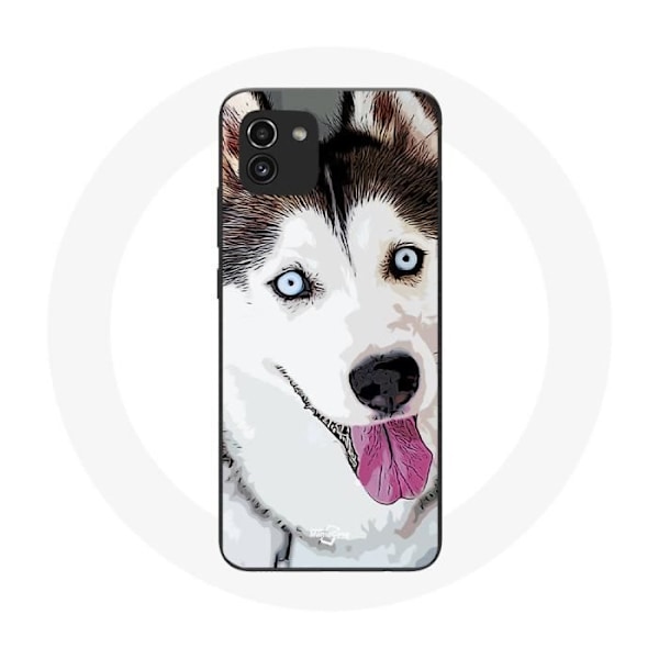 Coque Samsung Galaxy A03 Husky Vit från Sibirien med Blå Ögon