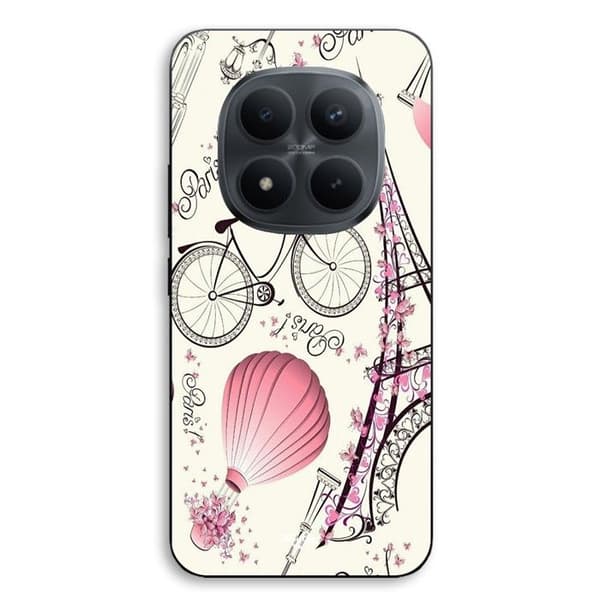 Smartphone cover - MANIACASE - Xiaomi Redmi Note 15 Pro 5G - Eiffeltårnet - Cykel - Sort