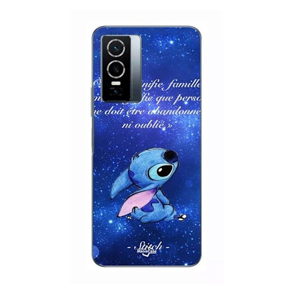 Coque För Vivo Y76 5G Stitch Disney Stitch Söt Ohana betyder familj Maniacase SVART