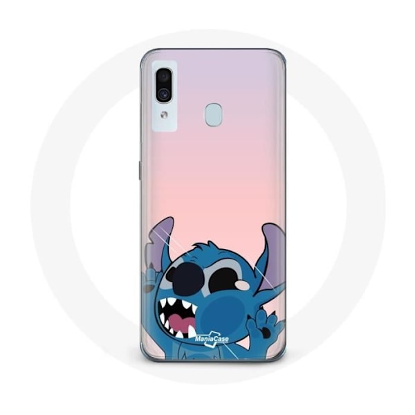 Coque för Samsung Galaxy A40 Stitch med näsan i vädret rosa bakgrund