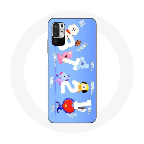 Coque för Xiaomi Poco M3 Pro BTS Bangtan Sonyeondan BT21 Van Tata Chimmy Cooky Rj Koya Shooky Och Mang