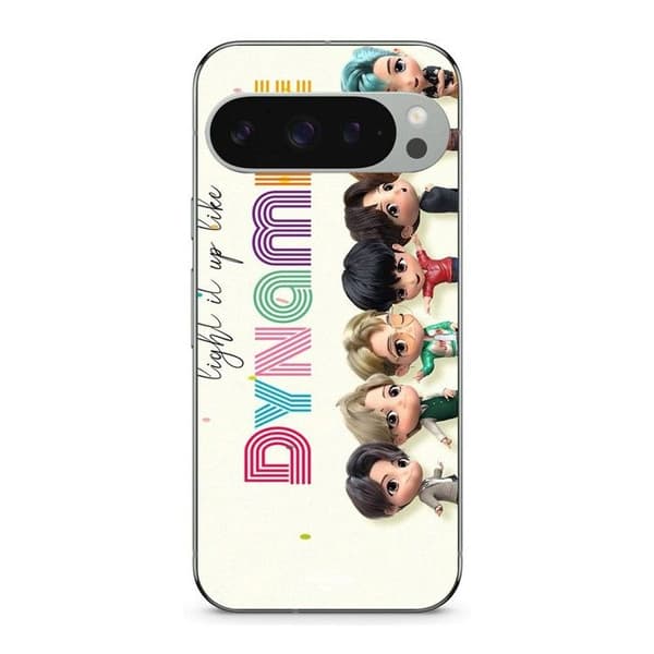 Telefoncover - MANIACASE - Google Pixel 9 Pro - Silikone TPU - Kpop BTS DYNAMITE - Sort svart