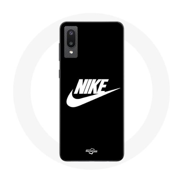 Coque för Samsung Galaxy A02 Nike-logotyp vit på svart bakgrund