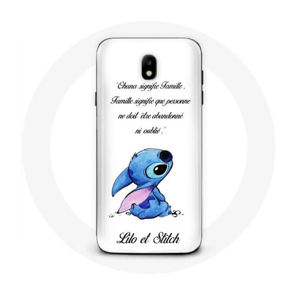 Coque för Samsung Galaxy J5 2017 Lilo och Stitch Ohana Citat Vit