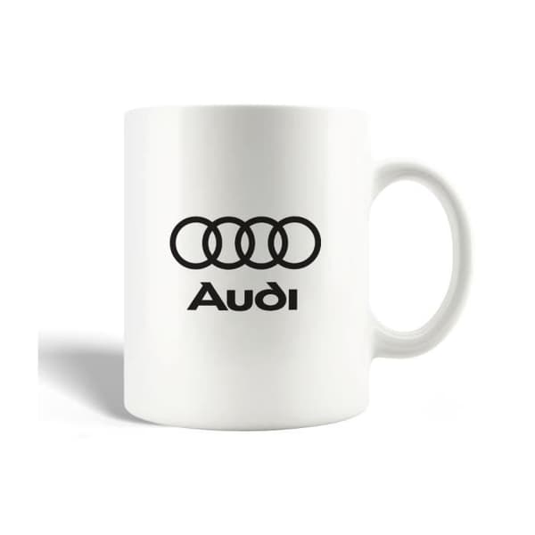 Mugg - Audi - Svart Logotyp - Keramik - 30cl - Diskmaskinssäker