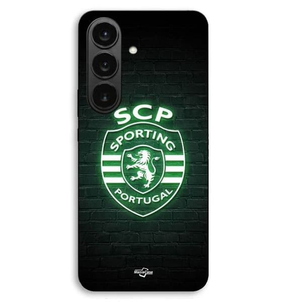 Coque til Samsung Galaxy S26 FE SCP Sporting Portugal lysende sort baggrund Maniacase Svart