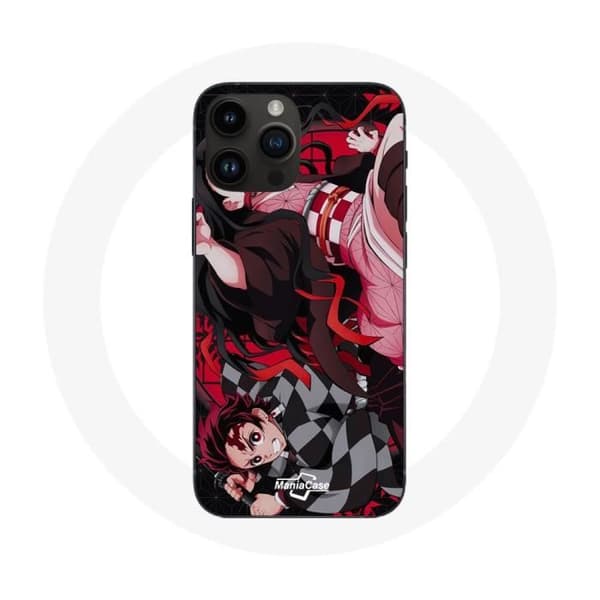 Coque för iPhone 14 Pro Max Demon Slayer Tanjiro Nezuko Attack Combat - Maniacase