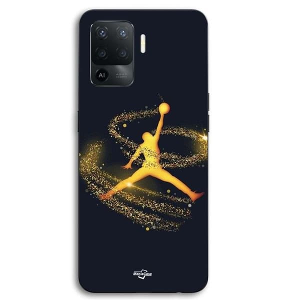Coque för Oppo A94 Jordan-logotyp guldstjärnstoft Maniacase Svart