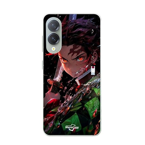 Coque för Samsung Galaxy S25 Edge Demon Slayer Tanjiro Kamado arg manga anime Maniacase Svart