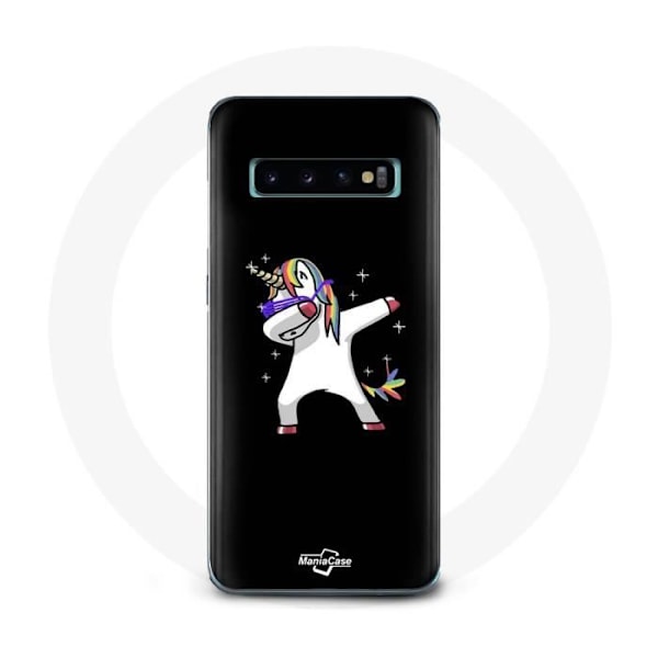 Coque - Dab - Samsung Galaxy S10 Plus - Souple - Noir - Licorne