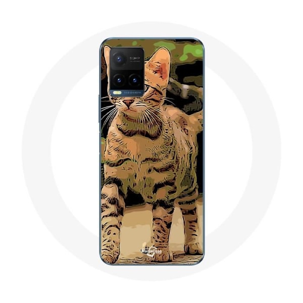Coque för Vivo Y21s 2021 / Y21 2021 Bengal kattlopp tecknad ljud