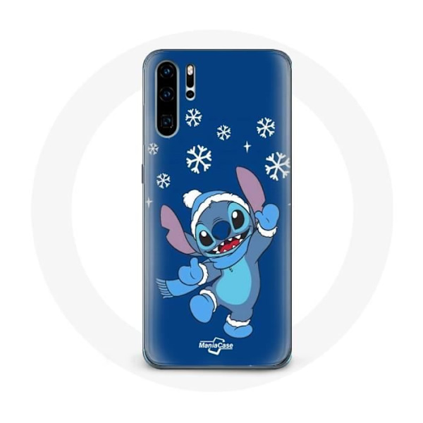 Coque - Huawei - P30 - Blød - Sne Stitch Jul - Blå Blå