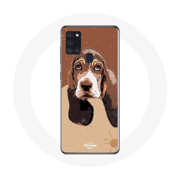 Samsung Galaxy A21S Coque Bassethound koiran kasvot