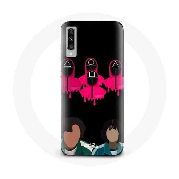 Coque för Samsung Galaxy A50 Squid Game Seong Gi hun och Kang Sae Byeok Masker Triangel, Fyrkant och Ce