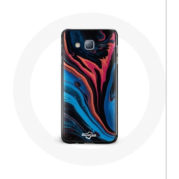 Skyddsfodral för Samsung Galaxy J3, abstrakt textur, blå, svart, röd