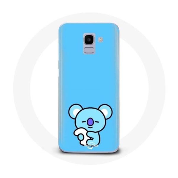 Coque för Samsung Galaxy A8 2018 Bangtan BTS BT21 Koya RM Blå Bakgrund