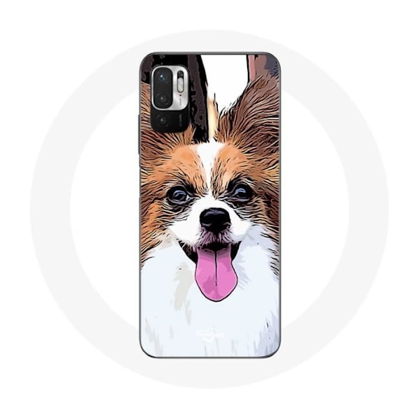 Skydd för Xiaomi Redmi Note 10 5G Kontinental dvärgspaniel Valp Vit och brun