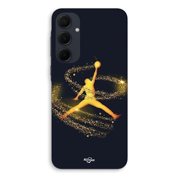 "Coque för Samsung galaxy A35 Jordan-logotyp i guldpuder Maniacase" Svart