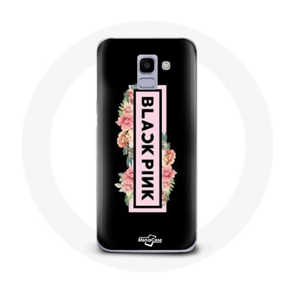 Coque pour Samsung Galaxy A6 2018 Blackpink K-pop-gruppens logotyp svart bakgrund
