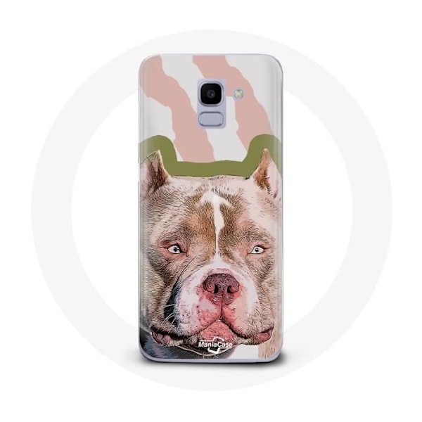 Fodral för Samsung Galaxy A8 2018 Brunt Pitbull Hund