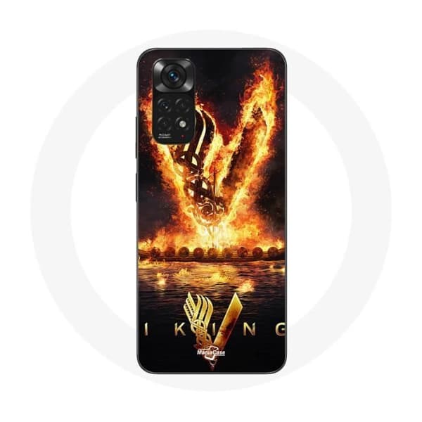 Cover - MANIACASE - Xiaomi Redmi Note 11S - Blød - Sort - Vikings Ildsværd Svart