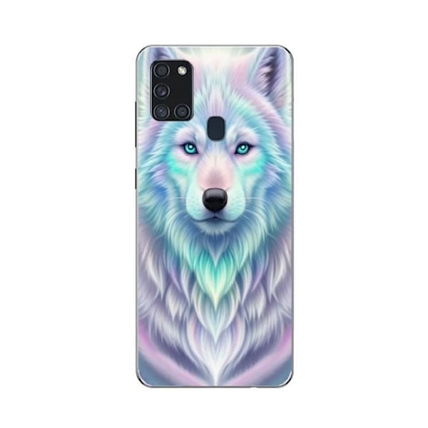 Coque Maniacase för Samsung Galaxy A21s Vit varg med lila reflexer