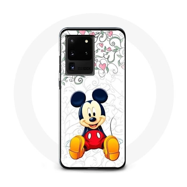 Skyddsfodral för Samsung Galaxy S20 Ultra Mickey Mouse Blommor Hjärta