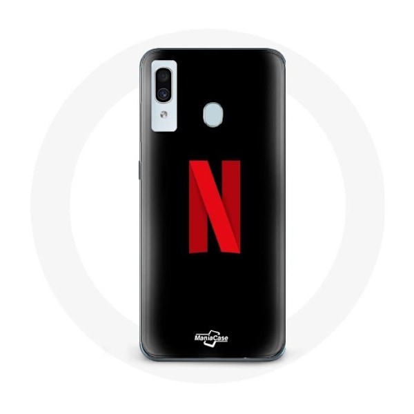 Coque för Samsung Galaxy A20e Netflix-logotyp röd svart bakgrund