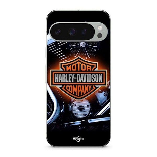 Coque - MANIACASE - Google Pixel 9 Pro - Mjuk - Svart - Harley Davidson Logotyp Svart
