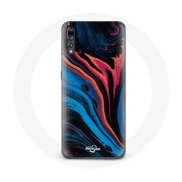 Skydd för Huawei P20 Pro, abstrakt textur blå svart röd