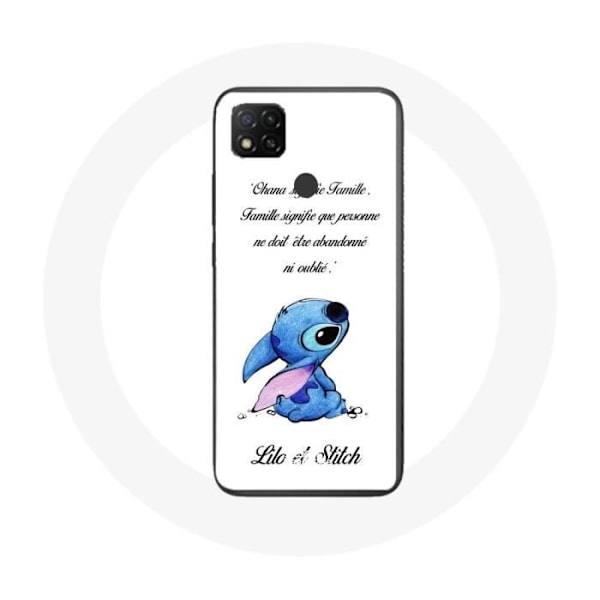 Coque - Maniacase - Xiaomi Redmi 9C - Skrivbar - Vit - Lilo och Stitch Ohana Citat Vit