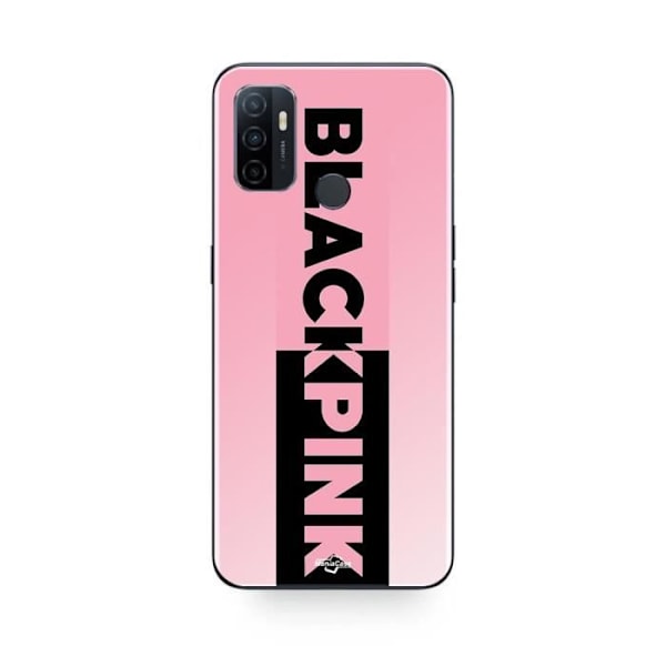 Coque Oppo A32 Blackpink logotyp ros och svart Maniacase