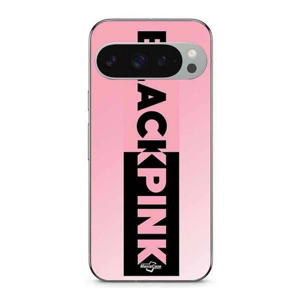 Cover til Google Pixel 9 Pro Blackpink logo i rosa og sort svart