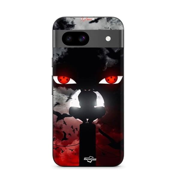 Telefoncover - MANIACASE - Google Pixel 8a - Silikone TPU - Itachi Uchiwa - Sort svart