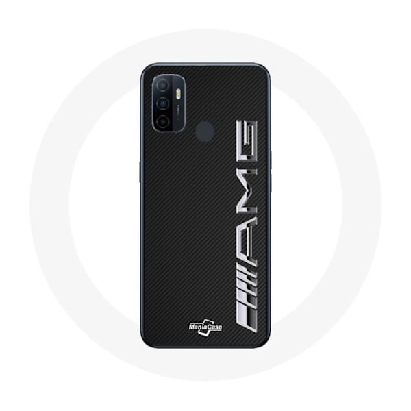 Coque - Maniacase - Oppo A53 - Logo AMG - Kolfiber - Optimal skydd Svart