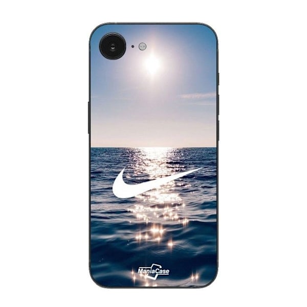 Coque Maniacase För Iphone 16E nike logotyp vit sol Svart
