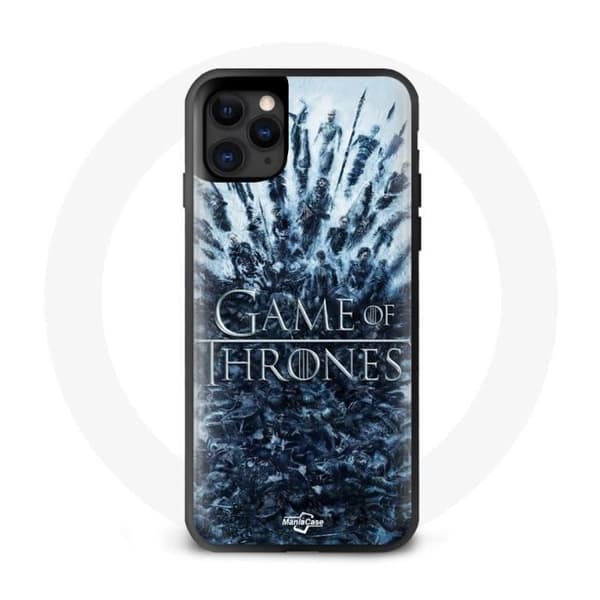 Cover til iPhone 13 Mini Game of Thrones sæson 8 Episode 1 Jerntronen Karakterer logo Grå