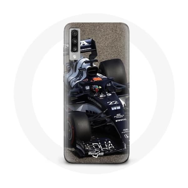 Coque - Formel 1 - Samsung Galaxy A70 - Yuki Tsunoda - Fleksibel - Blå Blå