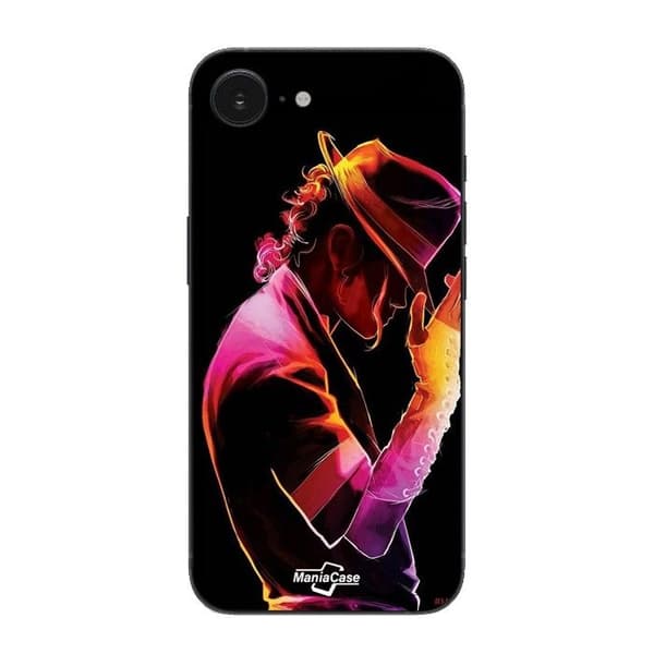 Coque Maniacase Pour Iphone 16E Michael Jackson värikäs Svart