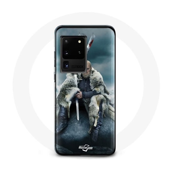 Coque - Vikings - Samsung Galaxy S20 Ultra - Flexibel - Grå - Ragnar Lothbrok logotyp V Svärd Grå