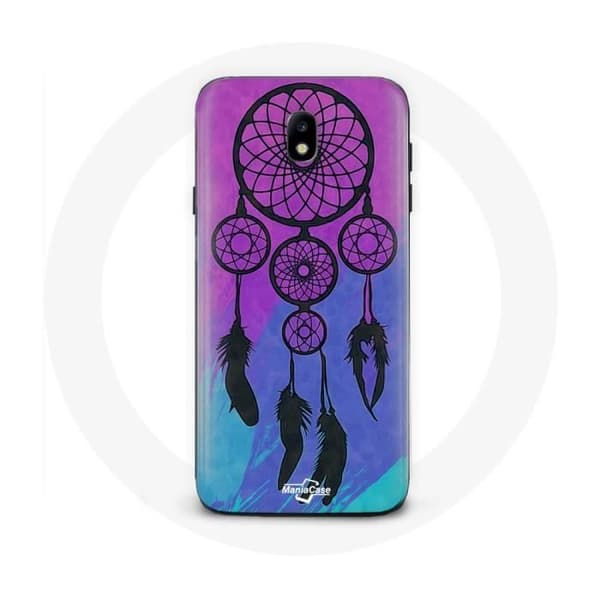 Cover til Samsung Galaxy J7 2017 Drømmefanger Sort Blå og Lilla Baggrund