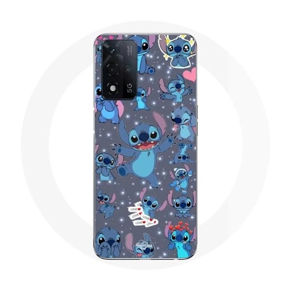 Coque Maniacase för Oppo A93s 5G stich lilo familj vit