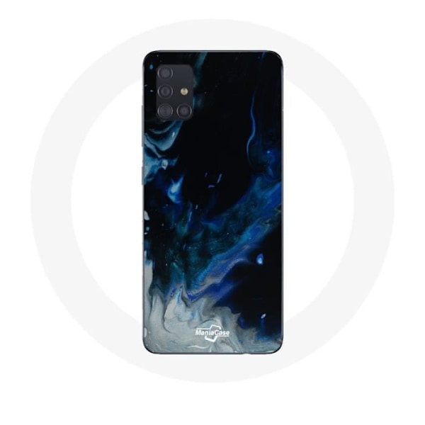 Coque för Samsung Galaxy A51 5G Flerfärgade rökiga moln i blått, grått och svart på svart bakgrund