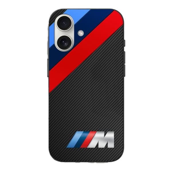 Cover - BMW - Iphone 16 Plus - Blød - Sort - M Power Logo
