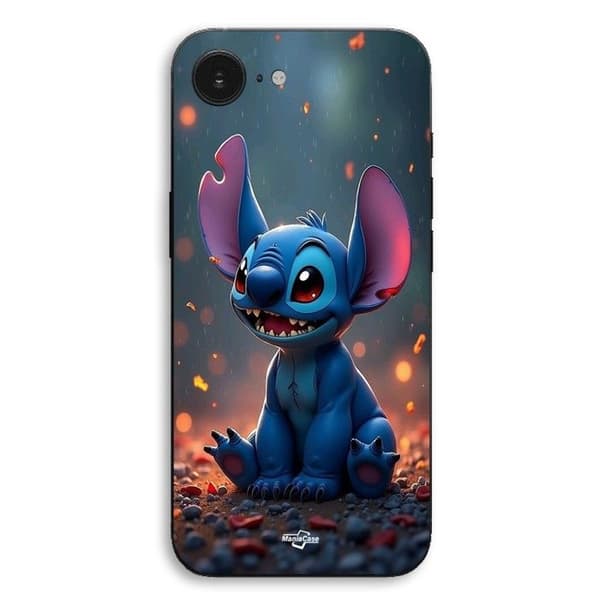 Coque til iPhone 17e Stitch sød 3D kunst Maniacase Svart