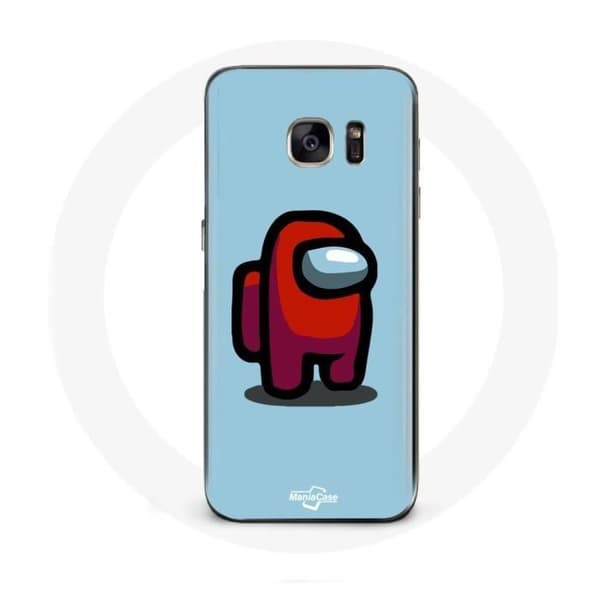Coque Samsung Galaxy S6 edge Among Us videopeleille Sininen tausta