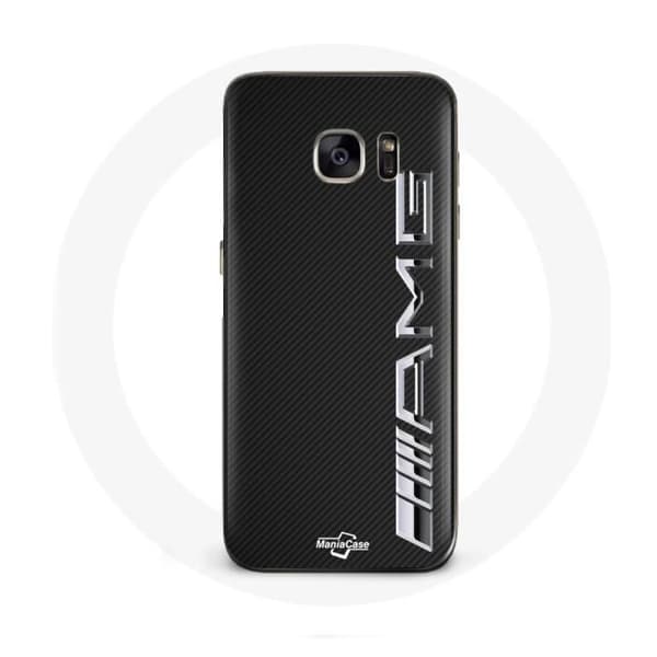 Coque pour Samsung Galaxy S7 Edge Amg Logo Carbone Texture