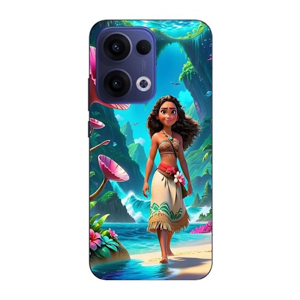 Mobilskal - Maniacase - Oppo Reno 13 5G - Vaiana Art Amine - Silikon - Flexibel Svart